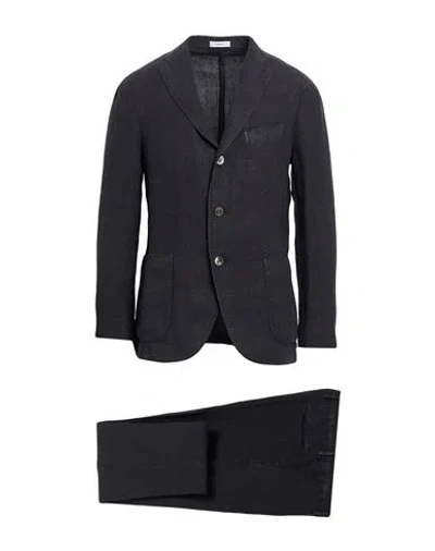 Boglioli Man Suit Charcoal Size 38 Linen In Gray