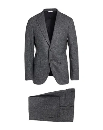 Boglioli Man Suit Charcoal Size 40 Virgin Wool, Polyamide, Silk, Polyester, Elastane In Grey