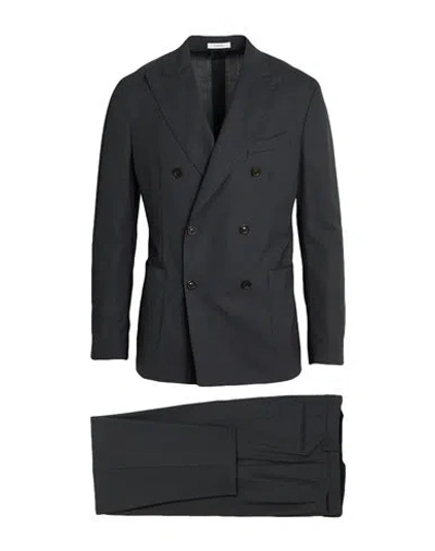 Boglioli Man Suit Charcoal Size 42 Virgin Wool In Black