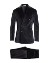 Boglioli Man Suit Charcoal Size 44 Cotton, Elastane In Black
