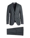 Boglioli Man Suit Charcoal Size 44 Virgin Wool, Elastane In Black