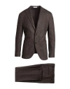 Boglioli Man Suit Chocolate Brown Size 38 Virgin Wool, Polyamide, Silk, Polyester, Elastane In Brown