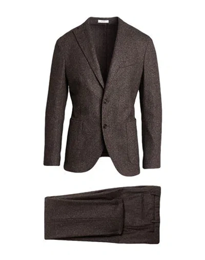 Boglioli Man Suit Chocolate Brown Size 38 Virgin Wool, Polyamide, Silk, Polyester, Elastane
