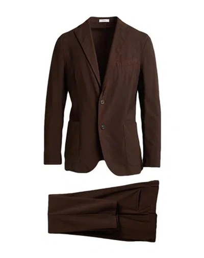Boglioli Man Suit Chocolate Brown Size 42 Virgin Wool