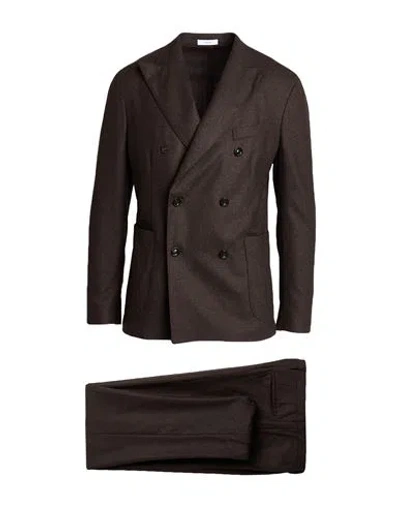 Boglioli Man Suit Chocolate Brown Size 46 Virgin Wool