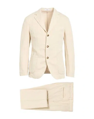 Boglioli Man Suit Cream Size 36 Cotton, Linen In Neutral