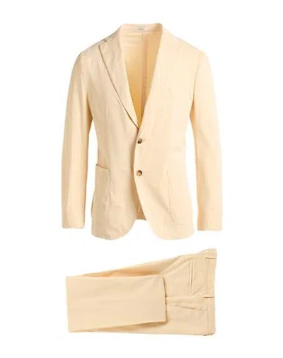 Boglioli Man Suit Cream Size 38 Cotton, Elastane In Neutral