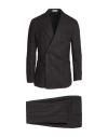 Boglioli Man Suit Dark Brown Size 38 Virgin Wool In Black