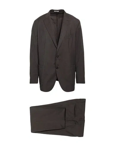 Boglioli Man Suit Dark Brown Size 38 Virgin Wool