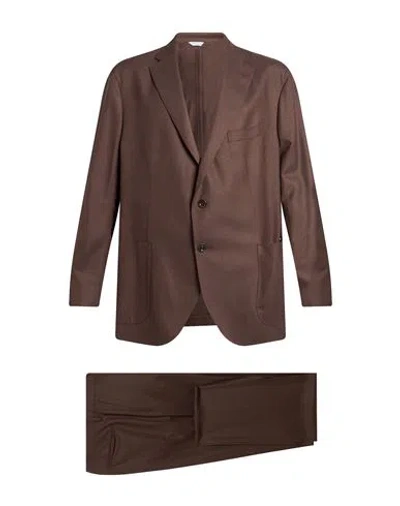 Boglioli Man Suit Dark Brown Size 38 Virgin Wool