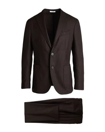 Boglioli Man Suit Dark Brown Size 42 Virgin Wool