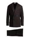 Boglioli Man Suit Dark Brown Size 44 Virgin Wool, Polyamide, Acrylic, Cashmere, Elastane In Burgundy