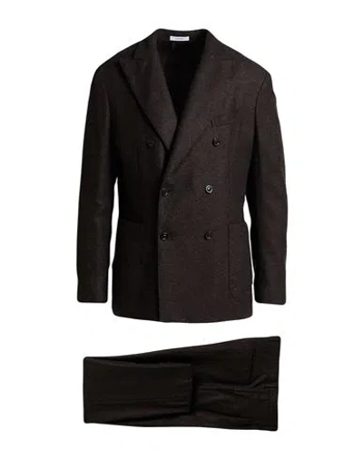 Boglioli Man Suit Dark Brown Size 44 Virgin Wool, Polyamide, Acrylic, Cashmere, Elastane