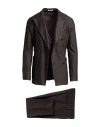 Boglioli Man Suit Dark Brown Size 44 Virgin Wool, Polyamide, Acrylic, Cashmere, Elastane