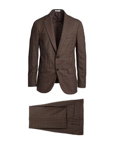 Boglioli Man Suit Dark Brown Size 46 Virgin Wool