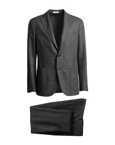 Boglioli Man Suit Dark Brown Size 46 Virgin Wool In Gray