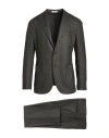 Boglioli Man Suit Dark Green Size 40 Virgin Wool, Polyamide, Acrylic, Cashmere, Elastane In Gray