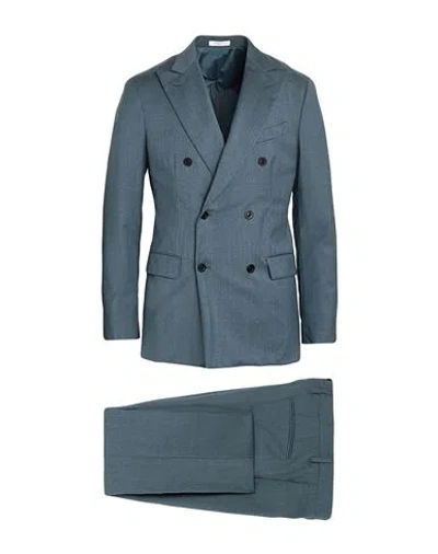 Boglioli Man Suit Deep Teal Size 40 Virgin Wool In Green