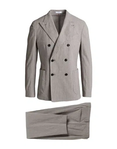 Boglioli Man Suit Grey Size 38 Cotton, Elastane In Gray