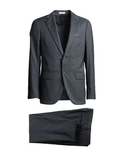 Boglioli Man Suit Grey Size 46 Virgin Wool, Elastane In Blue