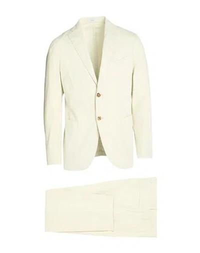 Boglioli Man Suit Ivory Size 42 Cotton, Elastane In White