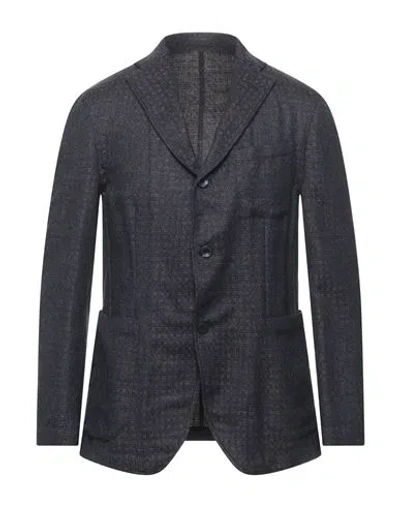 Boglioli Man Suit Jacket Midnight Blue Size 40 Virgin Wool, Cotton, Cashmere