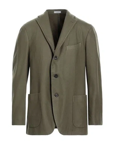 Boglioli Man Suit Jacket Military Green Size 44 Cashmere