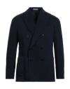 Boglioli Man Suit Jacket Navy Blue Size 38 Cotton, Linen In Navy Blue