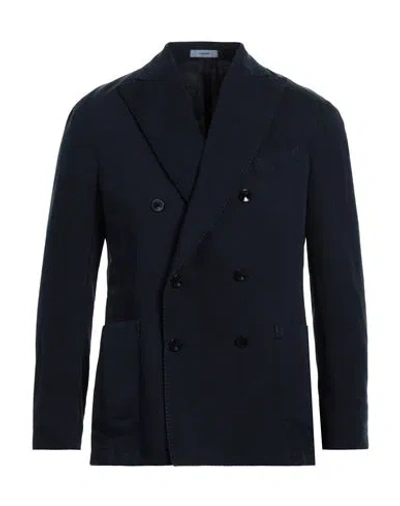 Boglioli Man Suit Jacket Navy Blue Size 38 Cotton, Linen
