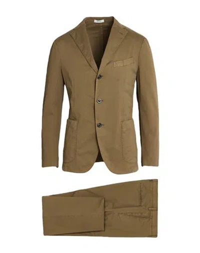 Boglioli Man Suit Khaki Size 38 Cotton, Elastane In Brown
