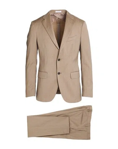 Boglioli Man Suit Khaki Size 38 Virgin Wool In Neutral