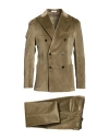 Boglioli Man Suit Khaki Size 40 Cotton, Elastane In Beige