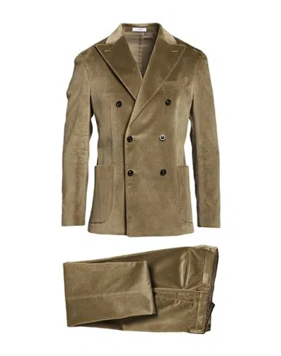Boglioli Man Suit Khaki Size 40 Cotton, Elastane In Beige