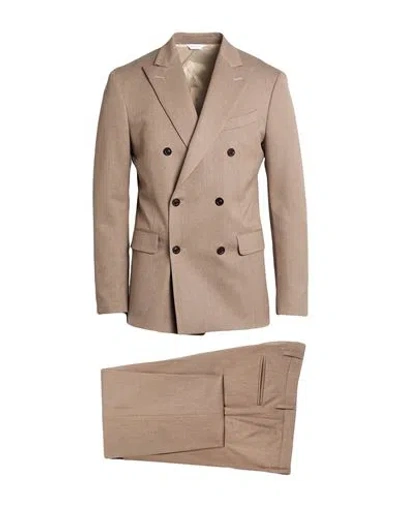 Boglioli Man Suit Light Brown Size 46 Polyester, Wool, Viscose, Elastane In Sand