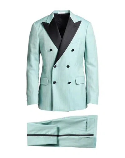 Boglioli Man Suit Light Green Size 40 Virgin Wool, Silk