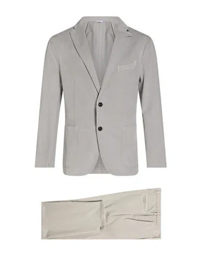 Boglioli Man Suit Light Grey Size 38 Cotton, Modal, Elastane In Gray