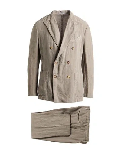 Boglioli Man Suit Light Grey Size 42 Linen In Brown