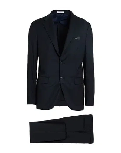 Boglioli Man Suit Midnight Blue Size 38 Virgin Wool In Black