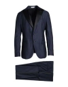 Boglioli Man Suit Midnight Blue Size 38 Virgin Wool, Elastane In Blue
