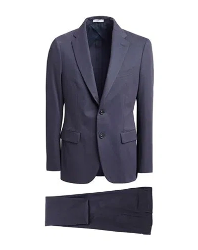 Boglioli Man Suit Midnight Blue Size 40 Cotton, Cashmere, Elastane