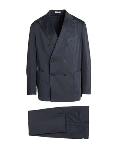 Boglioli Man Suit Midnight Blue Size 44 Cotton, Elastane