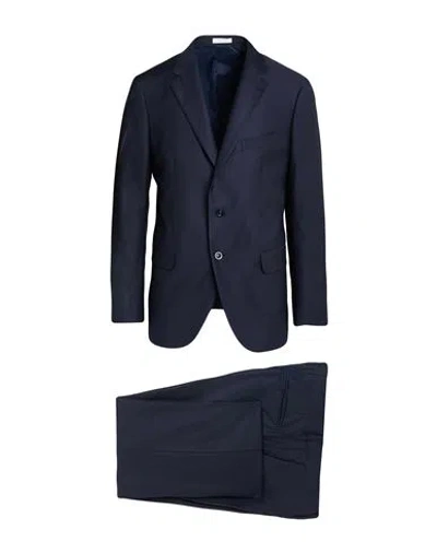 Boglioli Man Suit Midnight Blue Size 44 Virgin Wool, Elastane