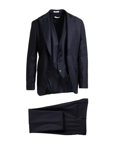 Boglioli Man Suit Midnight Blue Size 44 Virgin Wool, Elastane