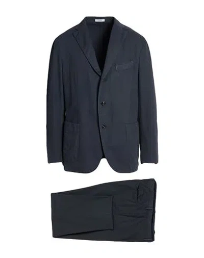 Boglioli Man Suit Midnight Blue Size 46 Cotton, Linen