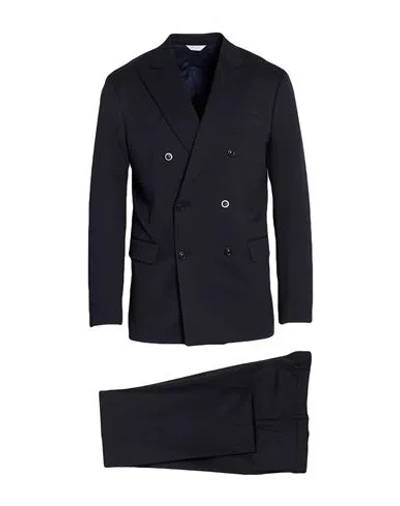 Boglioli Man Suit Midnight Blue Size 46 Polyester, Wool, Viscose, Elastane In Black