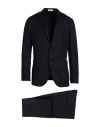 Boglioli Man Suit Midnight Blue Size 40 Virgin Wool, Elastane In Black