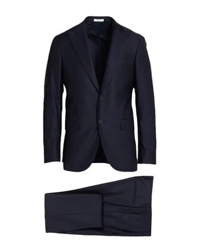 Boglioli Man Suit Midnight Blue Size 48 Virgin Wool, Elastane