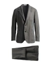 Boglioli Man Suit Military Green Size 38 Linen In Gray