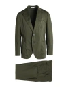 Boglioli Man Suit Military Green Size 42 Cotton, Elastane