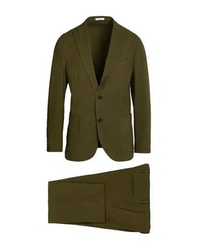 Boglioli Man Suit Military Green Size 44 Virgin Wool